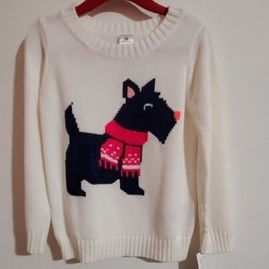Carters white sweater with dog